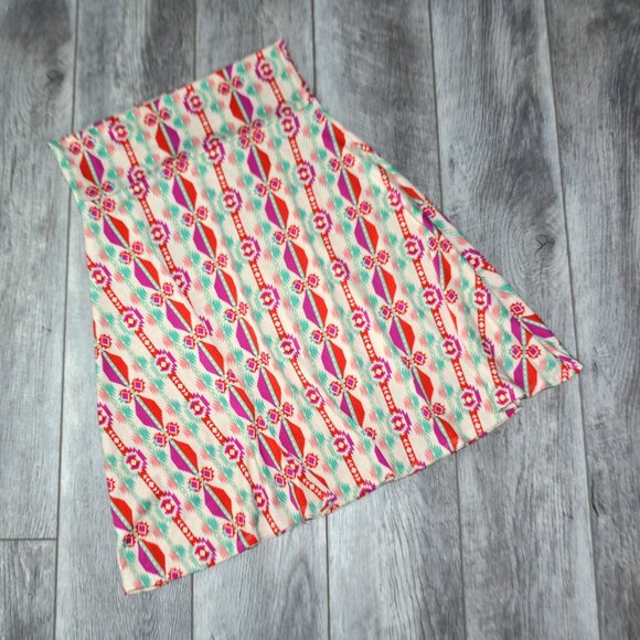 LULAROE Azure Aztec Boho Print Stretch Midi Skirt